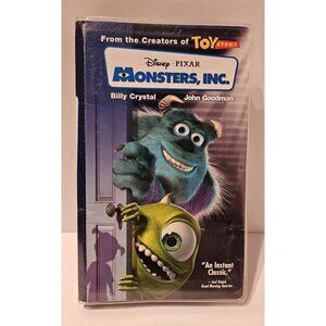 Monsters Inc VHS Blue Tape Clear Clamshell Disney Pixar 2001 - Tested